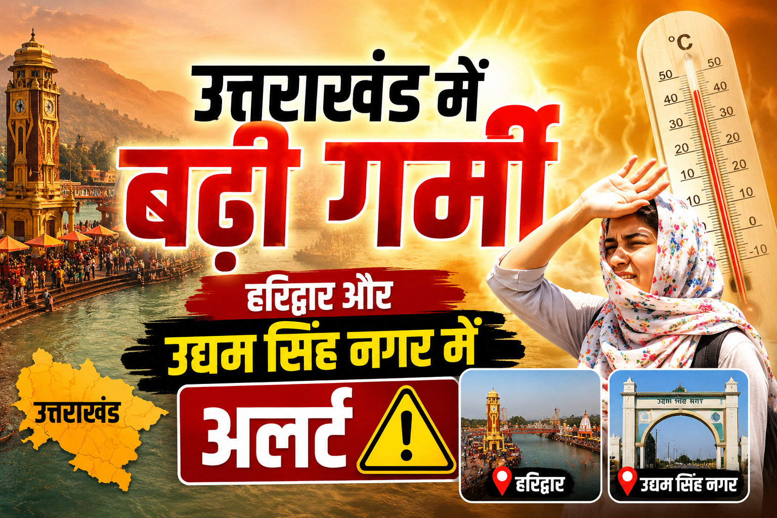 उत्तराखंड में बढ़ी गर्मी, हरिद्वार और ऊधम सिंह नगर में लू का अलर्ट