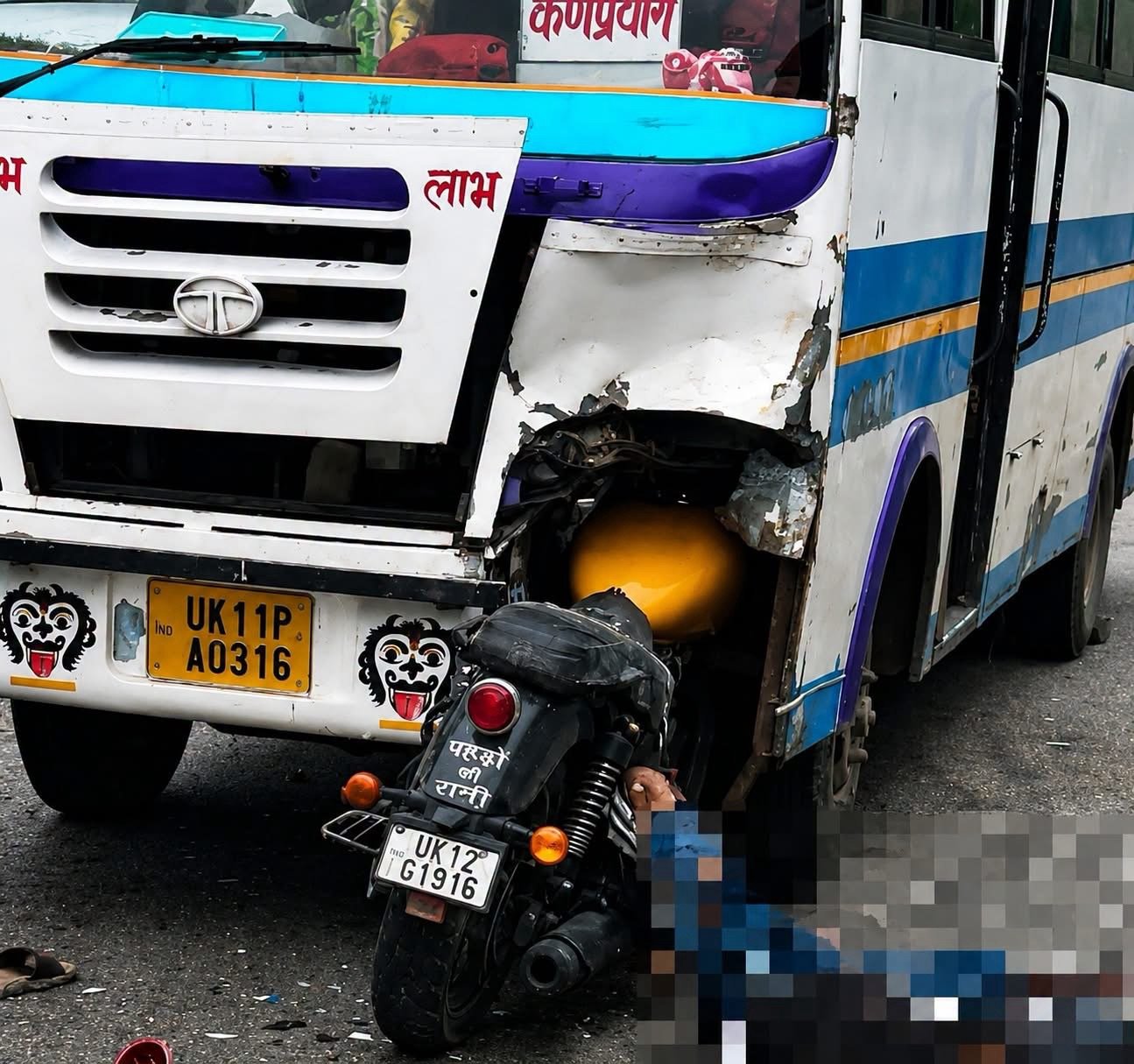 ऋषिकेश-बदरीनाथ राष्ट्रीय राजमार्ग पर दर्दनाक हादसा, बस और बुलेट की आमने-सामने टक्कर, बाइक चालक की मौत