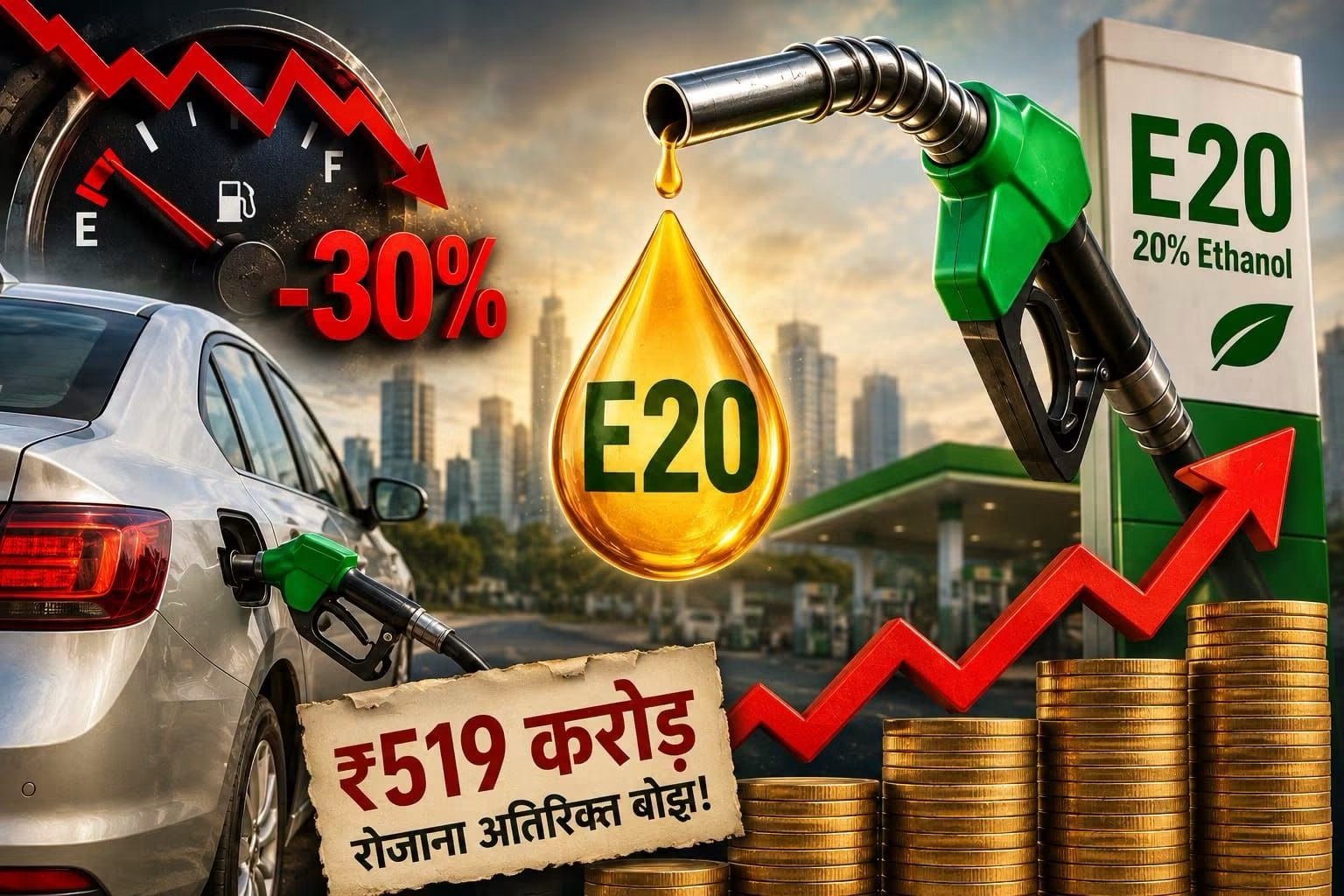E20 पेट्रोल पर बड़ा सवाल: क्या घट रहा है माइलेज? वाहन चालकों के दावों ने बढ़ाई चिंता, सरकार से पारदर्शी अध्ययन की मांग