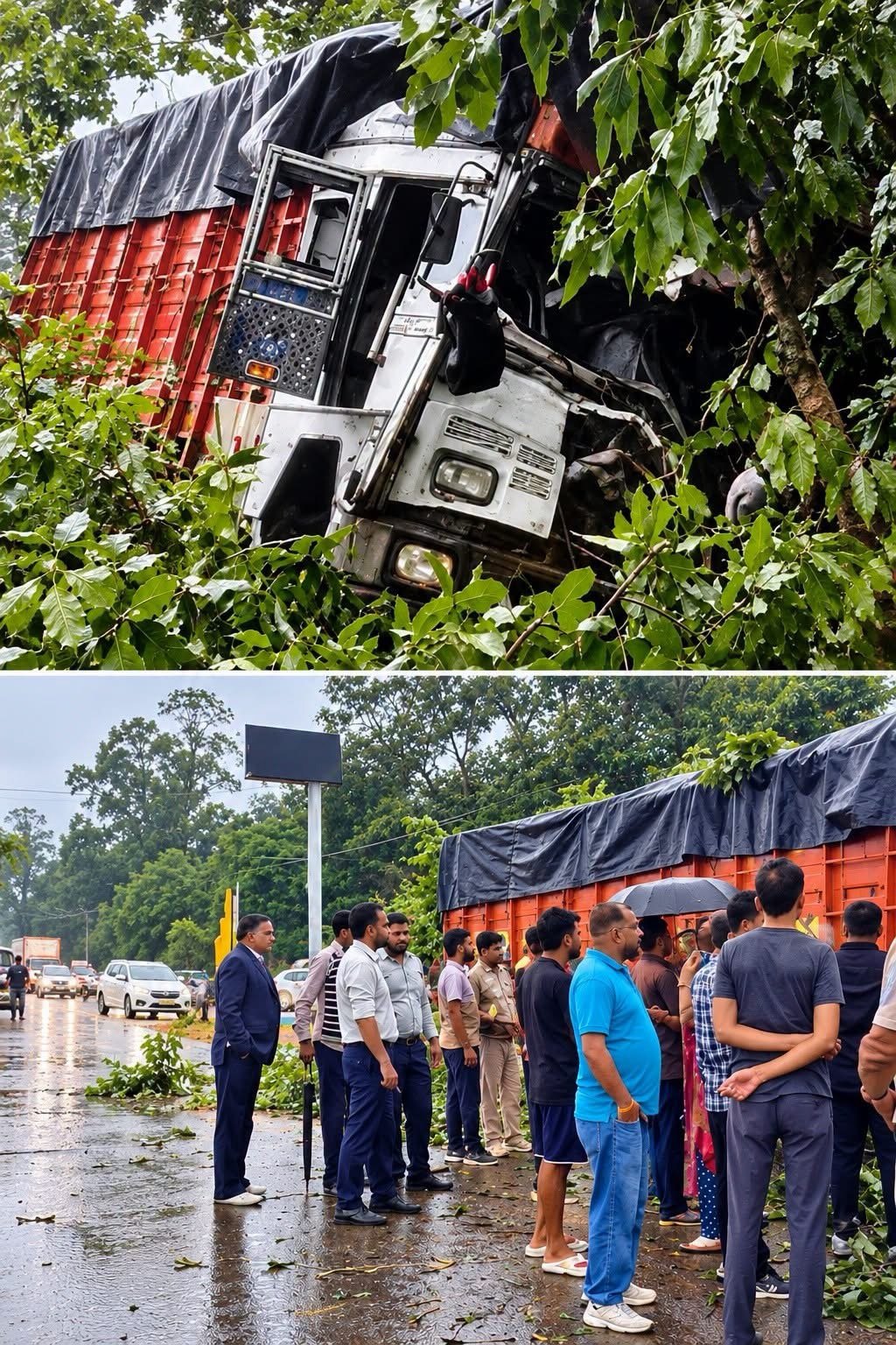 देहरादून में पेड़ से टकराया राशन से भरा ट्रक, क्लीनर की मौत